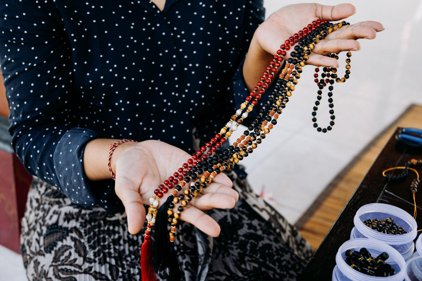 Japa Mala Semi precious stones 108 Beads | Handmade Bali | Meditation Necklace | Spiritual Jewelry