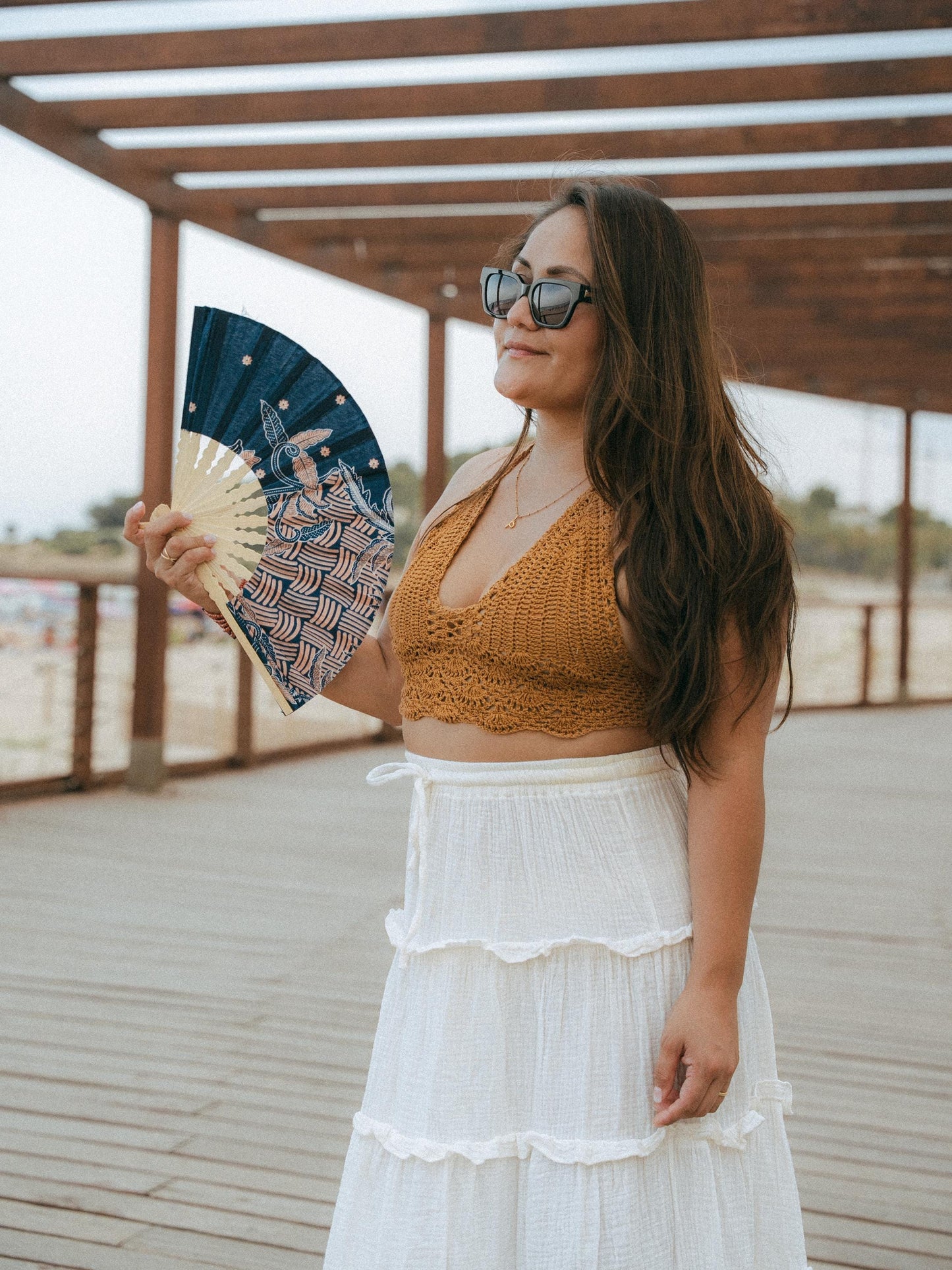 Batik Hand Fan | Bamboo Frame | Traditional Balinese | Boho Home Decor Wedding