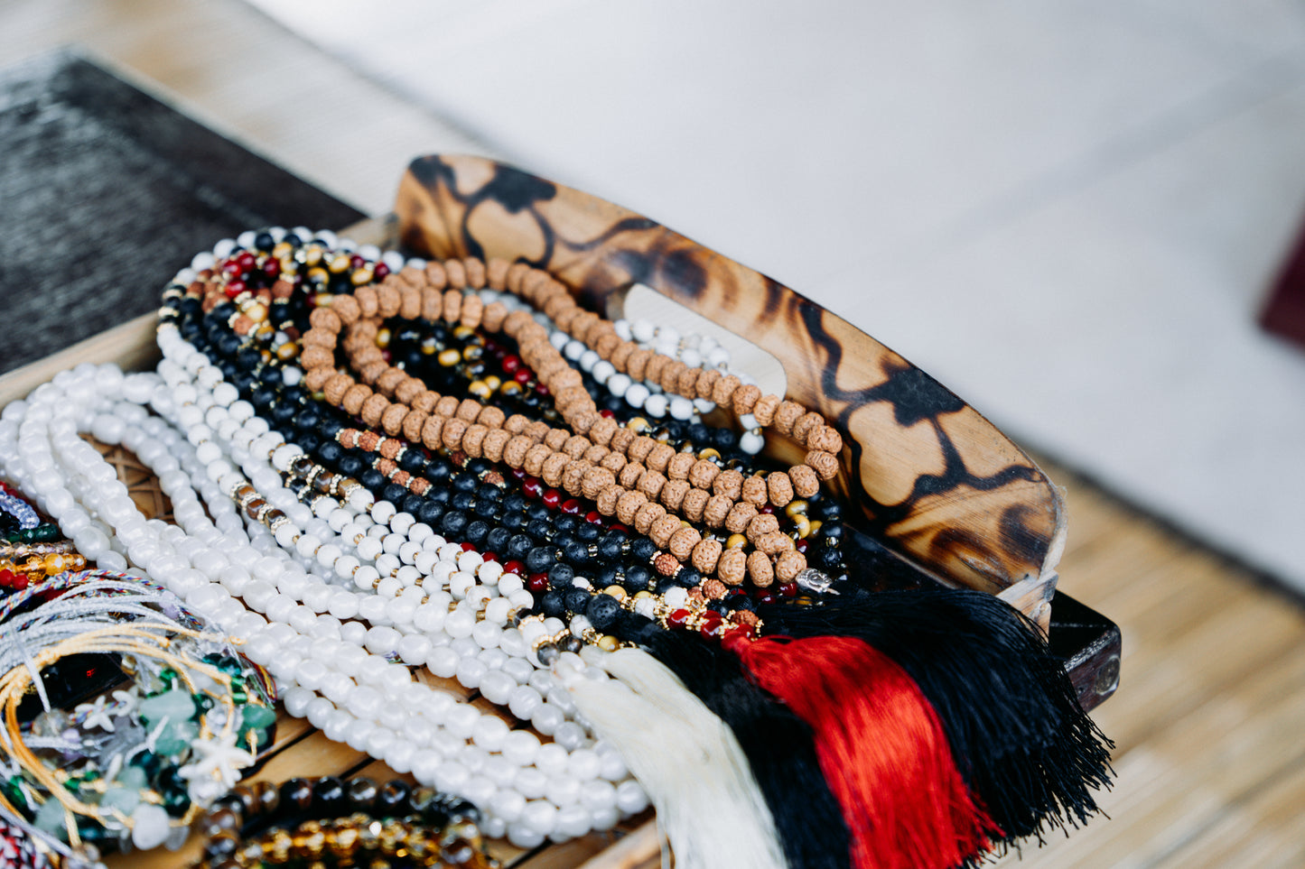 Japa Mala Semi precious stones 108 Beads | Handmade Bali | Meditation Necklace | Spiritual Jewelry