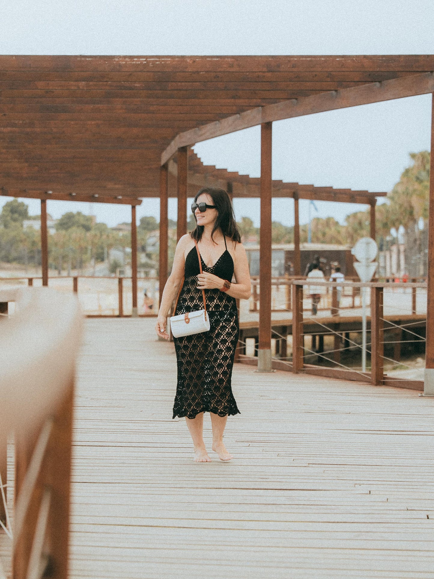 Small Cream Rattan Crossbody Bag | Brown Leather Strap | Handmade Bali | Boho Summer Bag