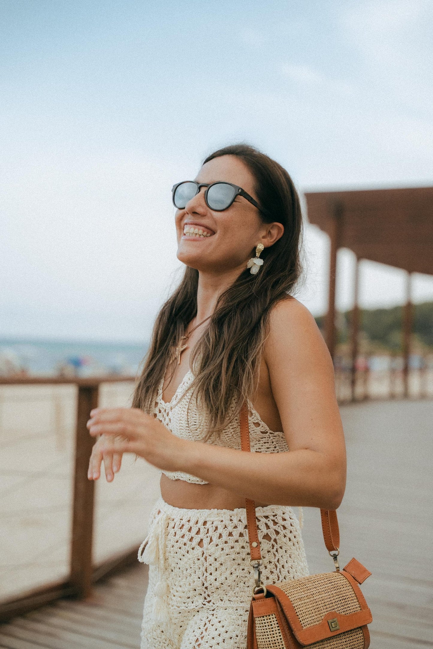 Crochet Set Crop Top Shorts | Handmade Bali | Two Piece Beach Set | Natural Cotton Summer