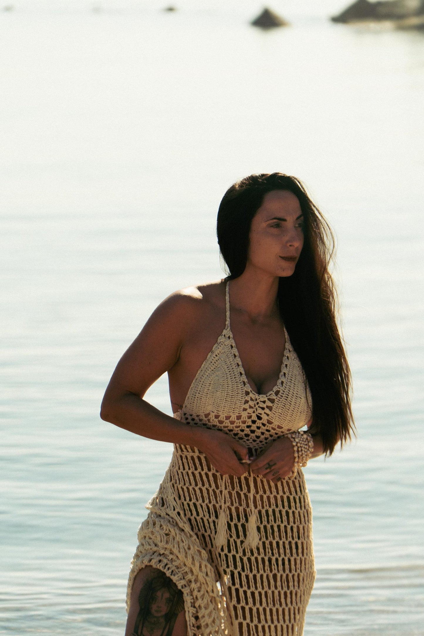 Crochet Maxi Dress Shell Fan Pattern | Handmade Bali